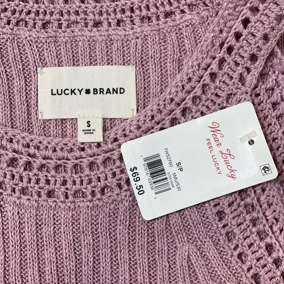 NWT Lucky Brand Knit Rib Sweater Tank Mauve (Size S) - Picture 6 of 6